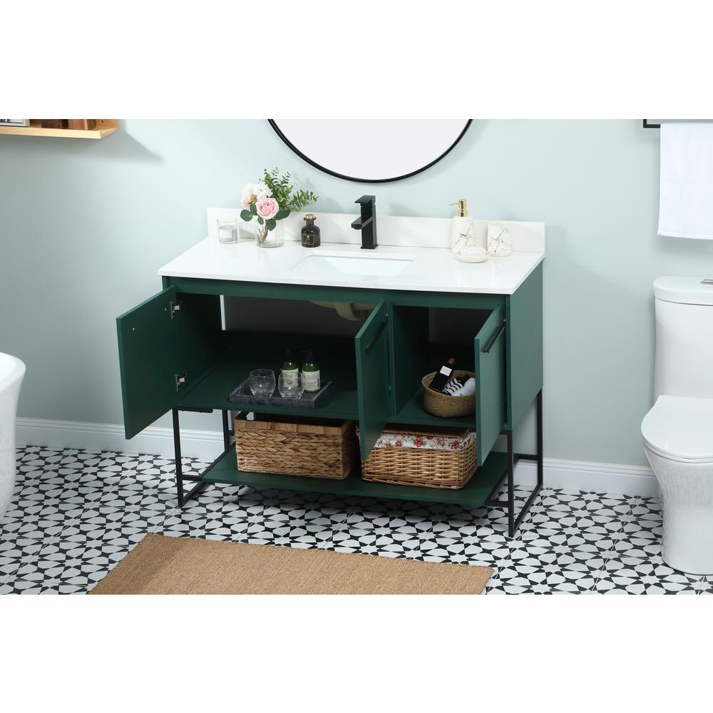 48 Inch Single Bathroom Vanity In Green With Backsplash. Picture 3