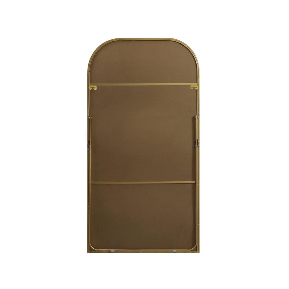 Metal Frame Arch Full Length Mirror 35X66 Inch In Brass. Picture 10