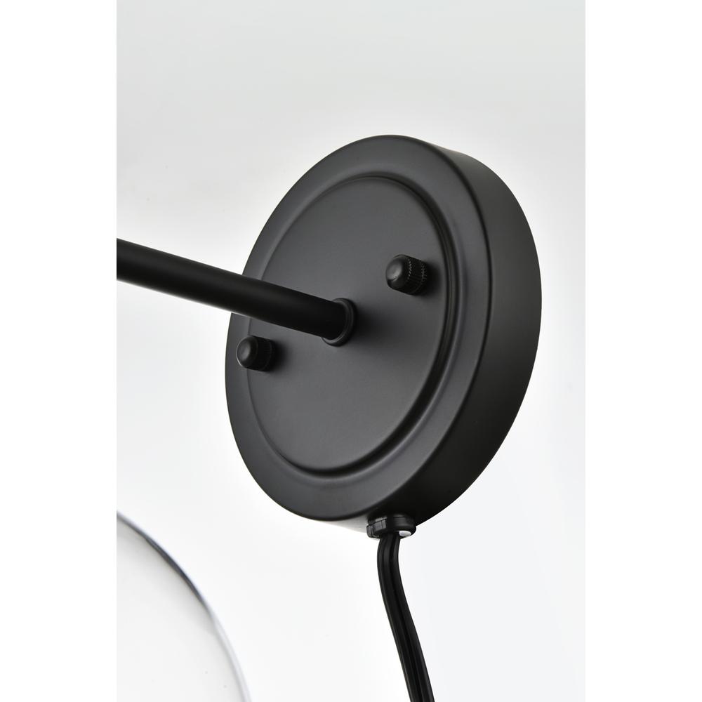 Wesson 1 Light Black And Clear Plug In Wall Sconce. Picture 5