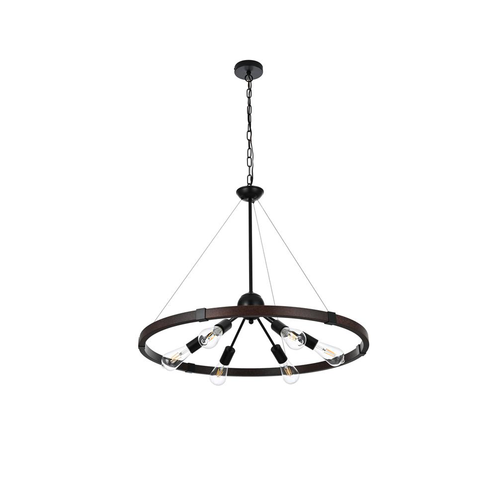 Thora 32 Inch Pendant Light In Weathered Black. Picture 6