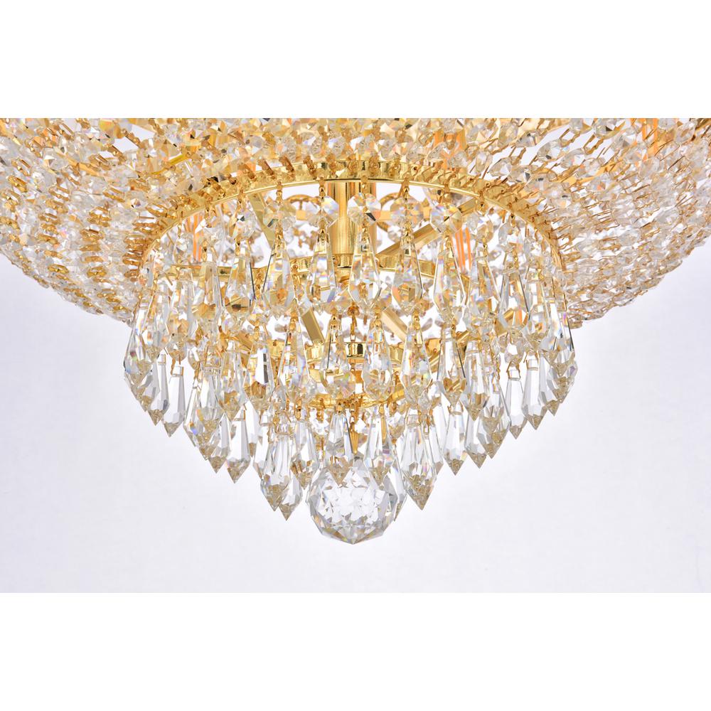 Century 9 Light Gold Flush Mount Clear Royal Cut Crystal. Picture 3
