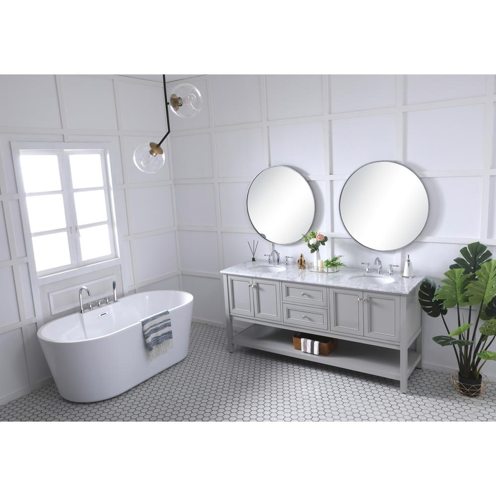 72 In. Double Sink Bathroom Vanity Set In Grey. Picture 12