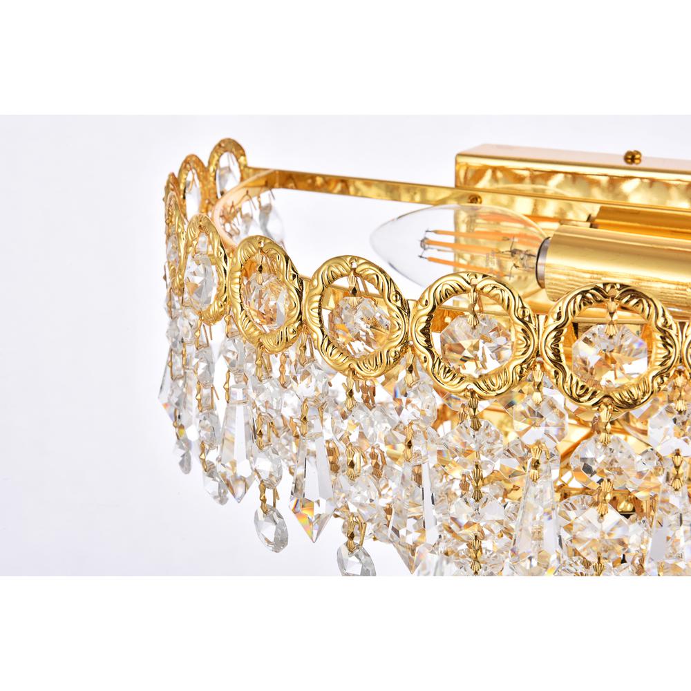 Century 2 Light Gold Wall Sconce Clear Royal Cut Crystal. Picture 6