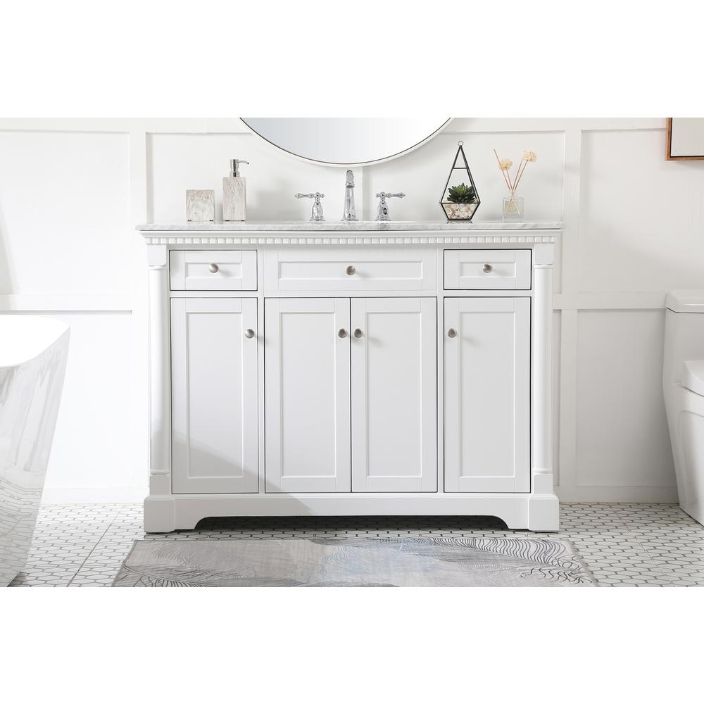 48 Inch Single Bathroom Vanity In  White. Picture 14