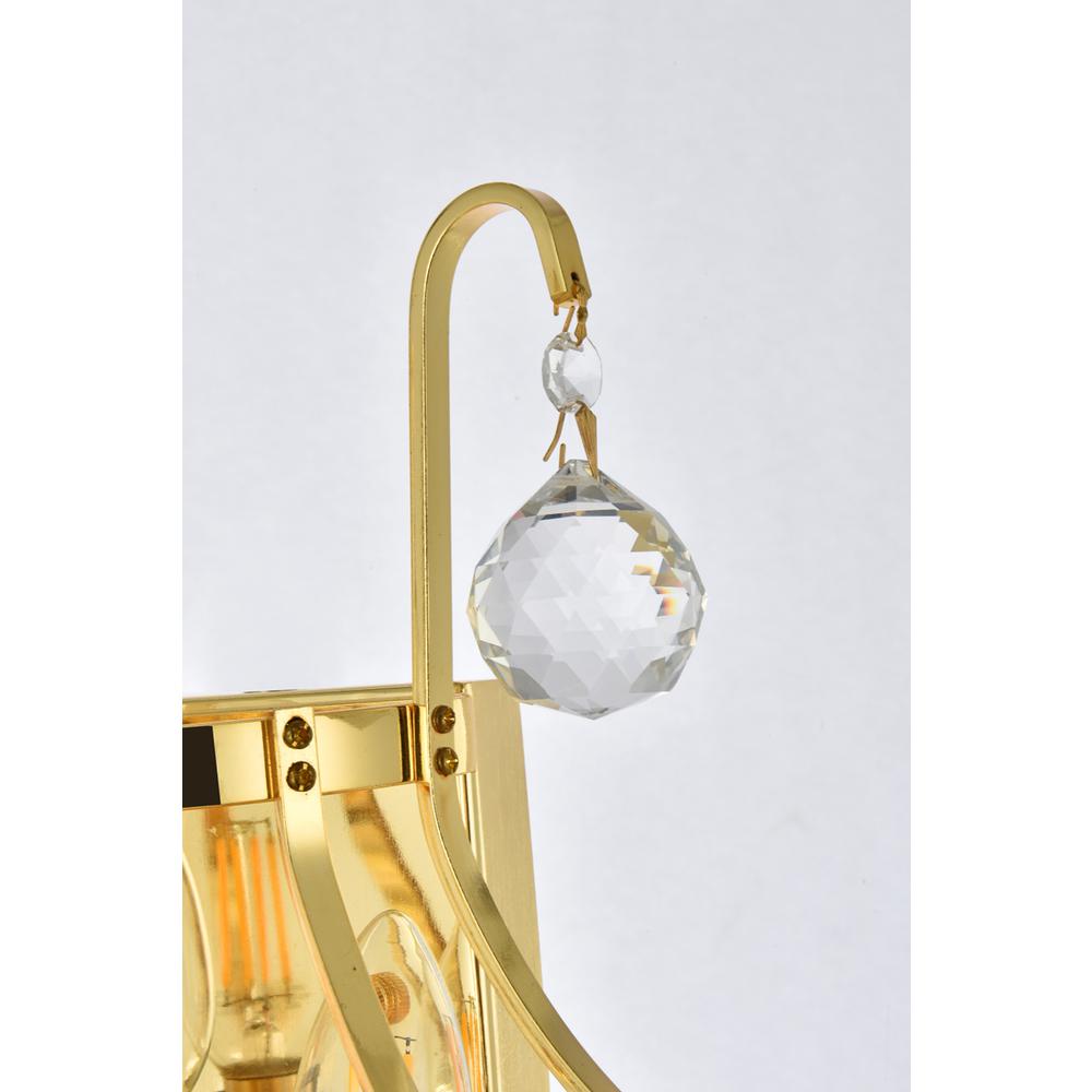 Toureg 3 Light Gold Wall Sconce Clear Royal Cut Crystal. Picture 5