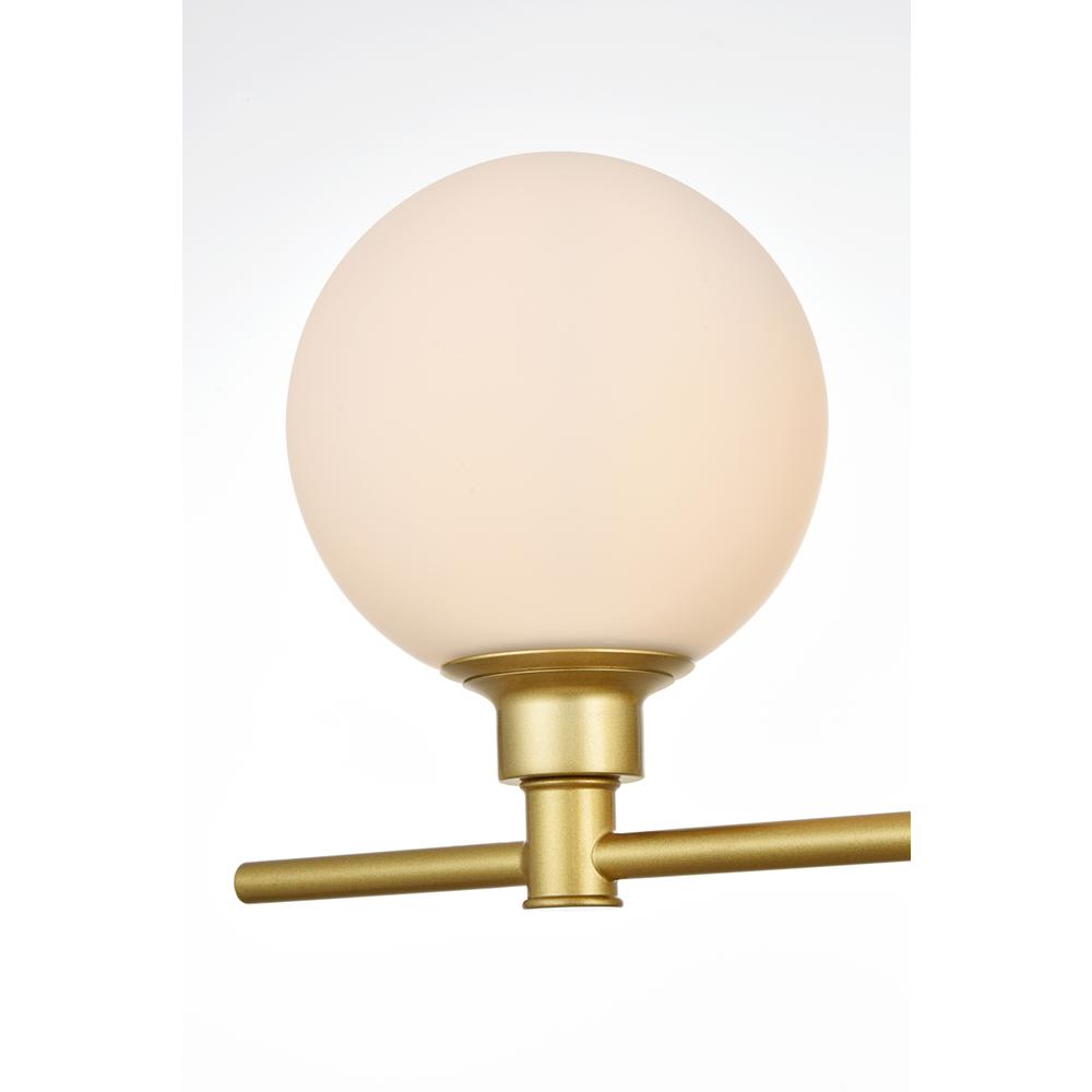 Cordelia 5 Light Brass And Frosted White Bath Sconce. Picture 3