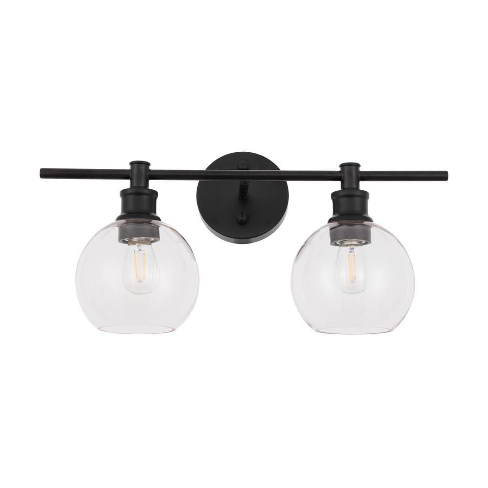 Collier 2 Light Black And Clear Glass Wall Sconce. Picture 12