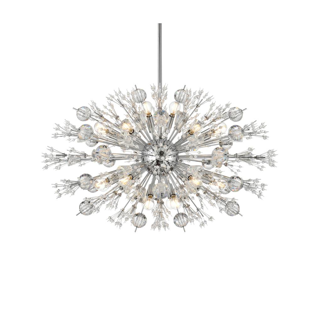 Vera 36 Inch Crystal Starburst Oval Pendant In Chrome. Picture 2