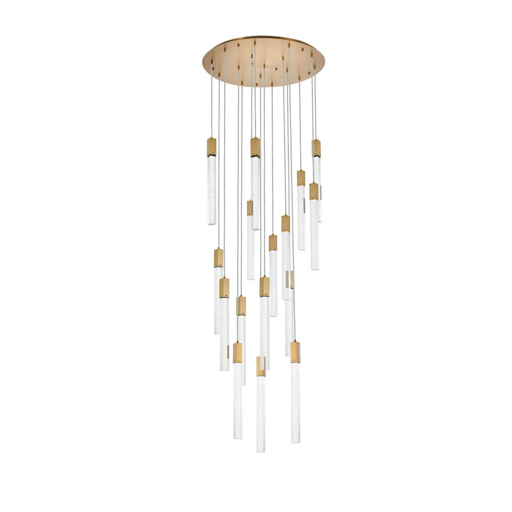 Weston 16 Lights Pendant In Satin Gold. Picture 6