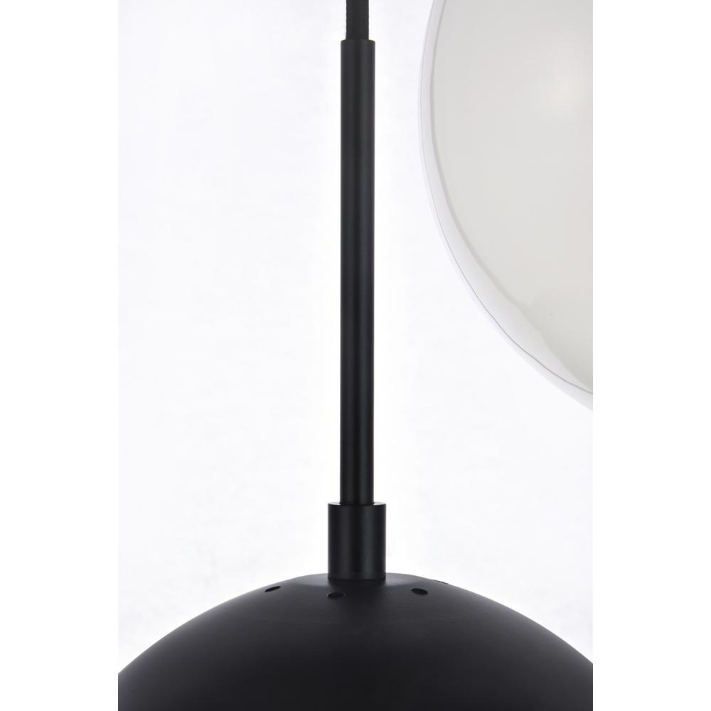 Eclipse 5 Lights Black Pendant With Frosted White Glass. Picture 5