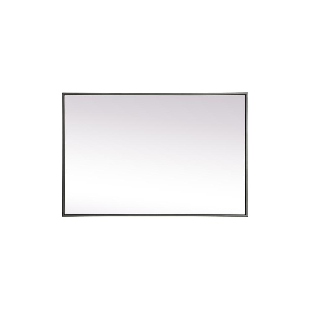 Metal Frame Rectangle Mirror 24X36 Inch In Silver. Picture 8