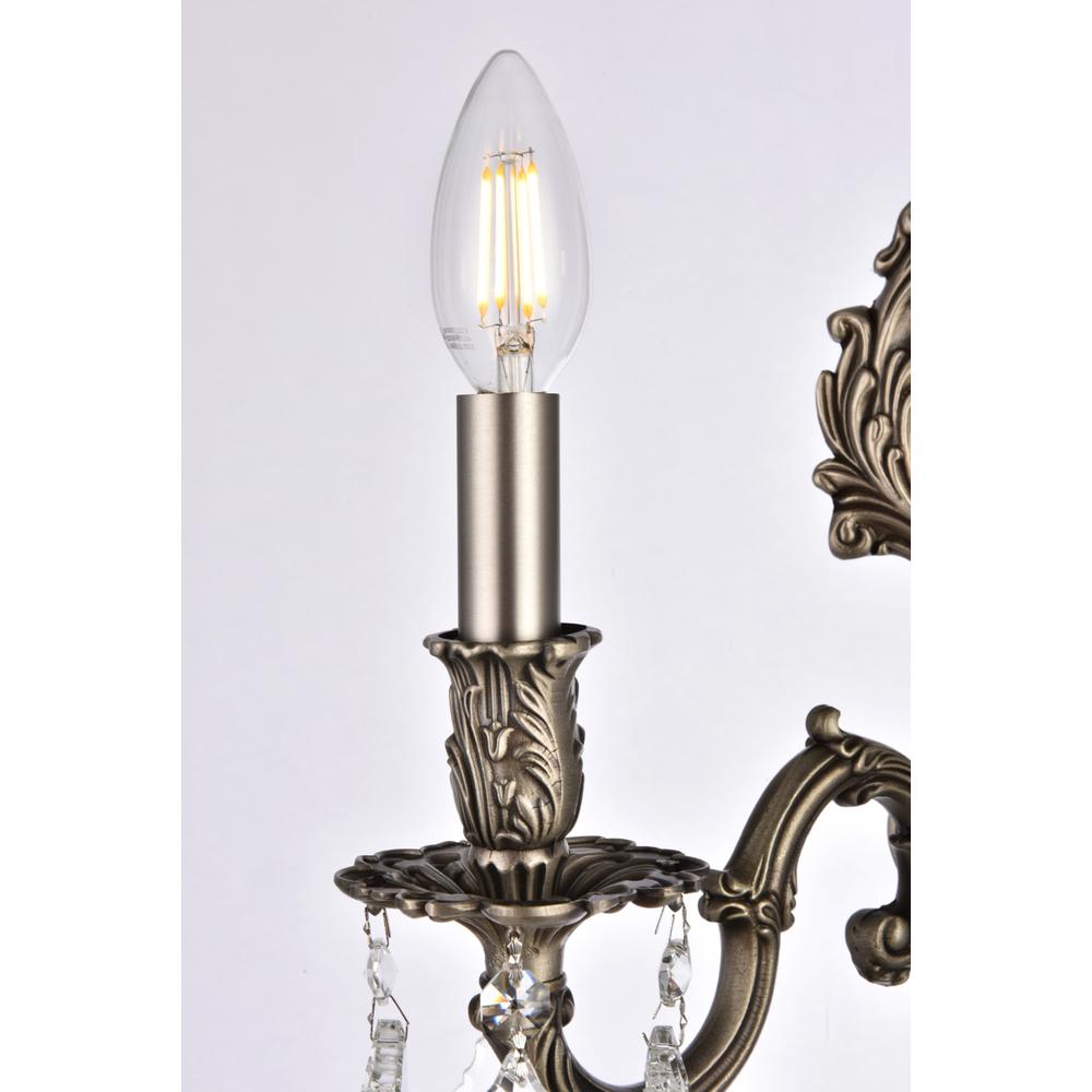 Monarch 2 Light Pewter Wall Sconce Clear Royal Cut Crystal. Picture 4