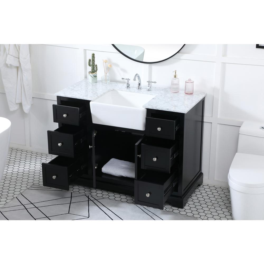 48 Inch Single Bathroom Vanity In Black. Picture 3
