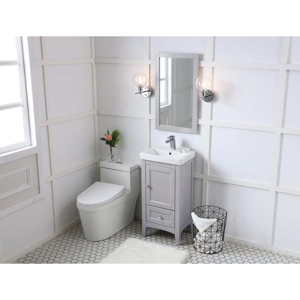 18 In. Single Bathroom Vanity Set In Grey. Picture 10