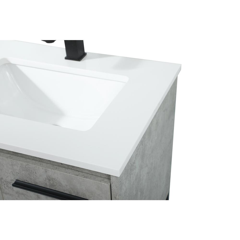 24 Inch Single Bathroom Vanity In Concrete Grey. Picture 11