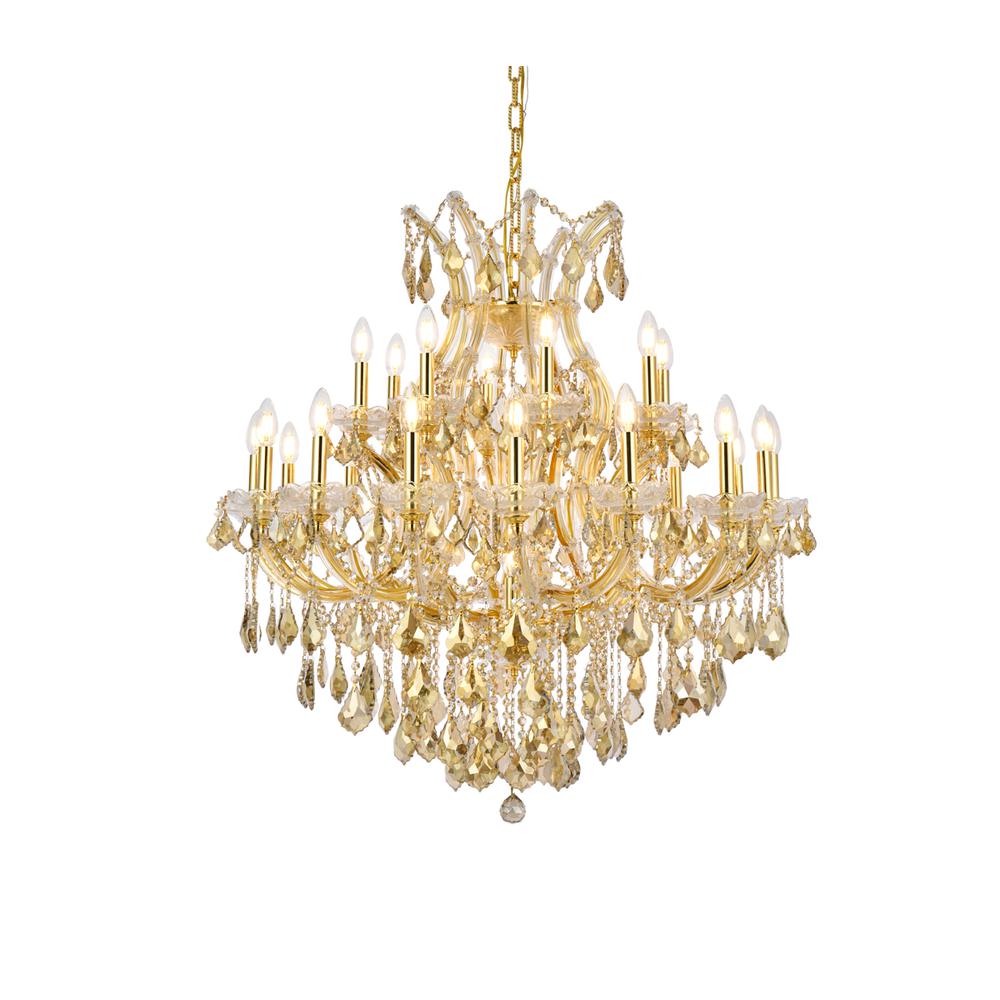 Maria Theresa 24 Light Gold Chandelier Golden Teak (Smoky) Royal Cut Crystal. Picture 2