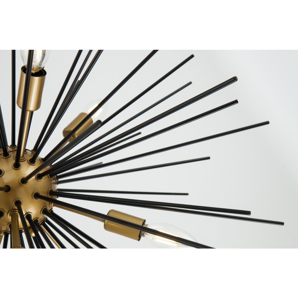 Timber 8 Light Brass And Black Pendant. Picture 10