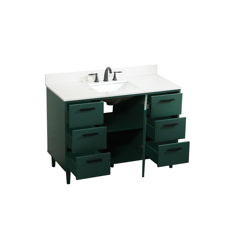 48 Inch Bathroom Vanity In Green With Backsplash. Picture 9