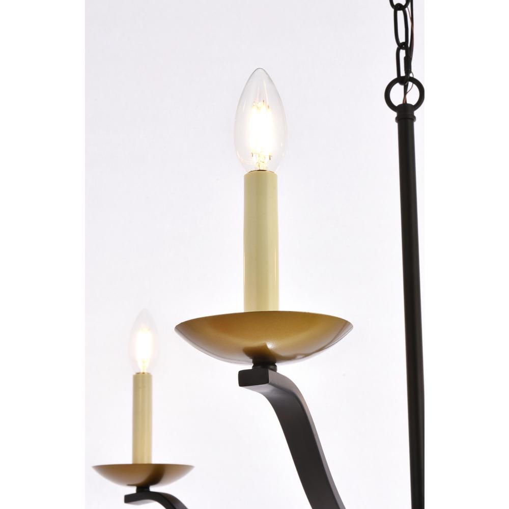 Trey 42 Inch Pendant In Black And Brass. Picture 4