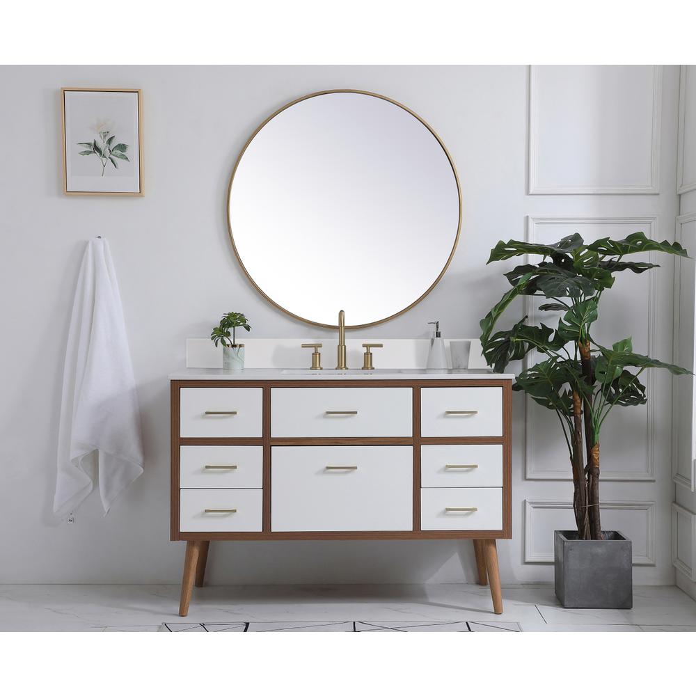 48 Inch Bathroom Vanity In White With Backsplash. Picture 4