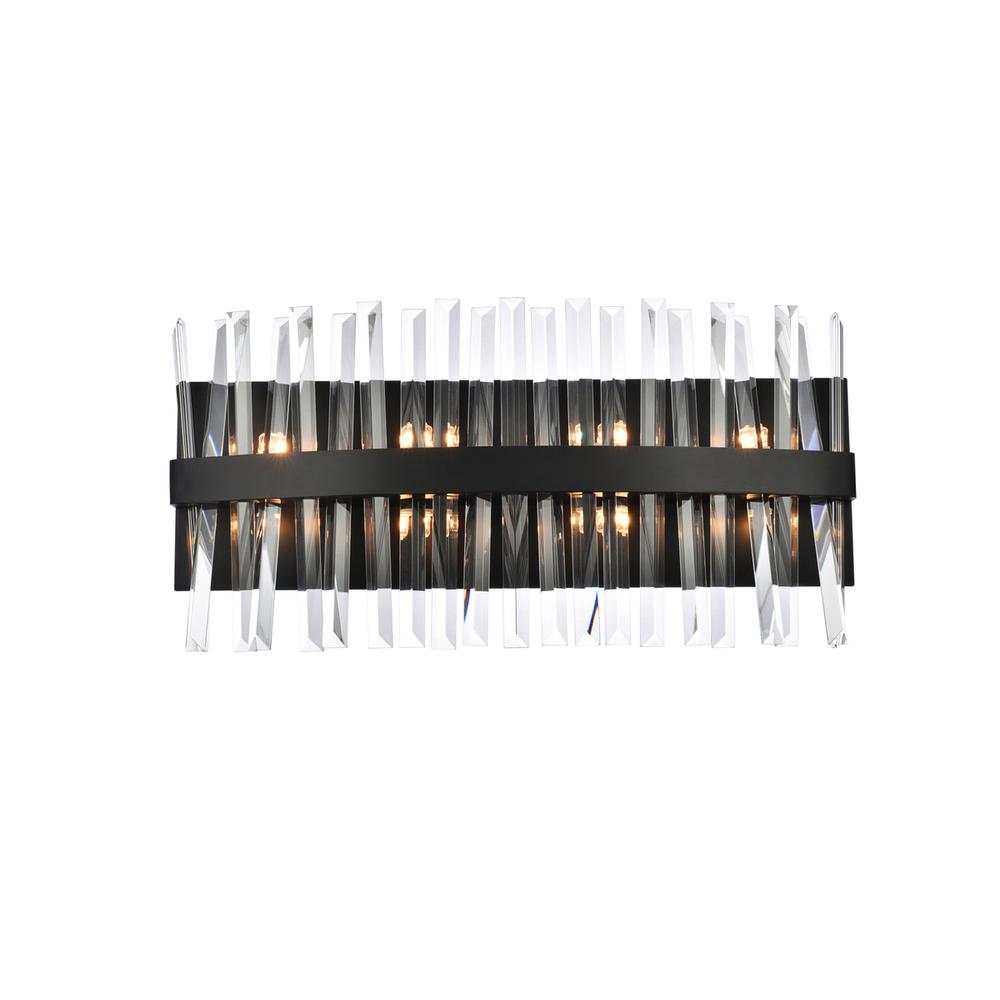 Serephina 24 Inch Crystal Bath Sconce In Black. Picture 1