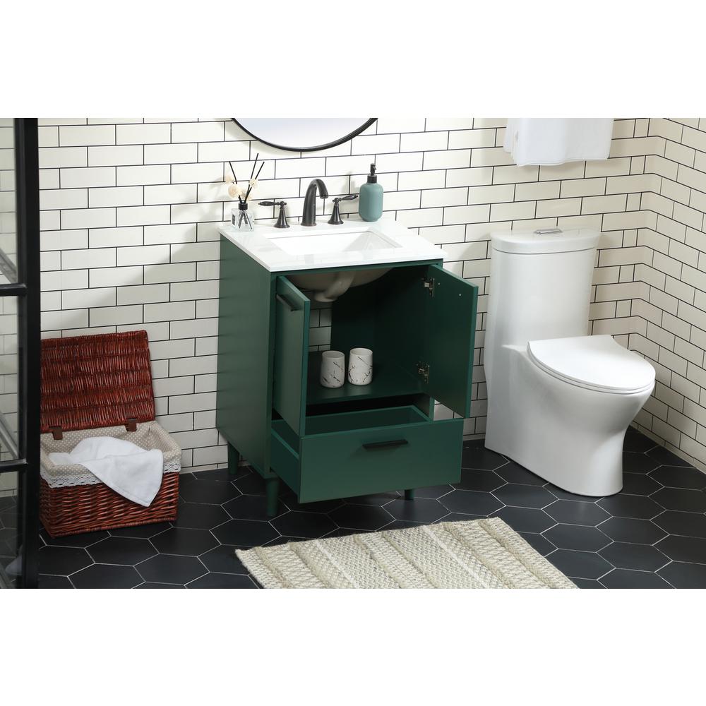 24 Inch Bathroom Vanity In Green. Picture 3