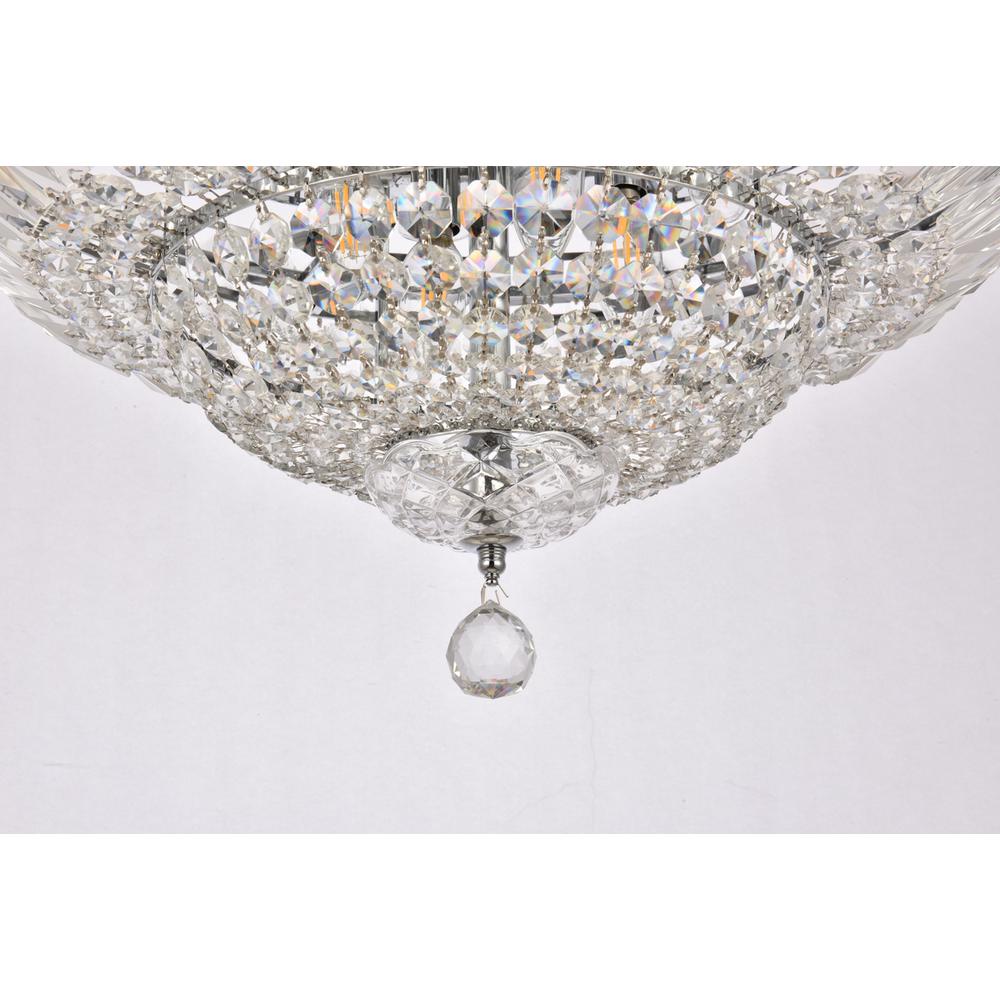 Tranquil 12 Light Chrome Flush Mount Clear Royal Cut Crystal. Picture 3