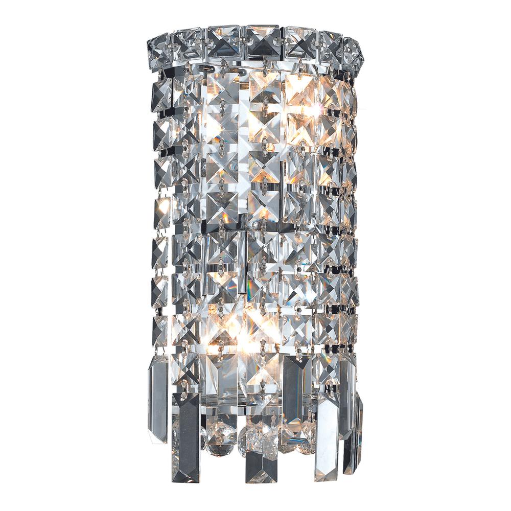 Maxime 2 Light Chrome Wall Sconce Clear Royal Cut Crystal. Picture 1