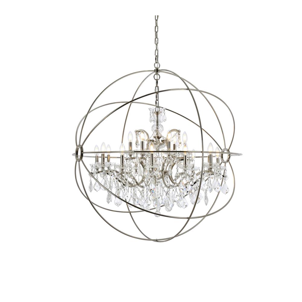 Geneva 18 Light Polished Nickel Chandelier Clear Royal Cut Crystal. Picture 2
