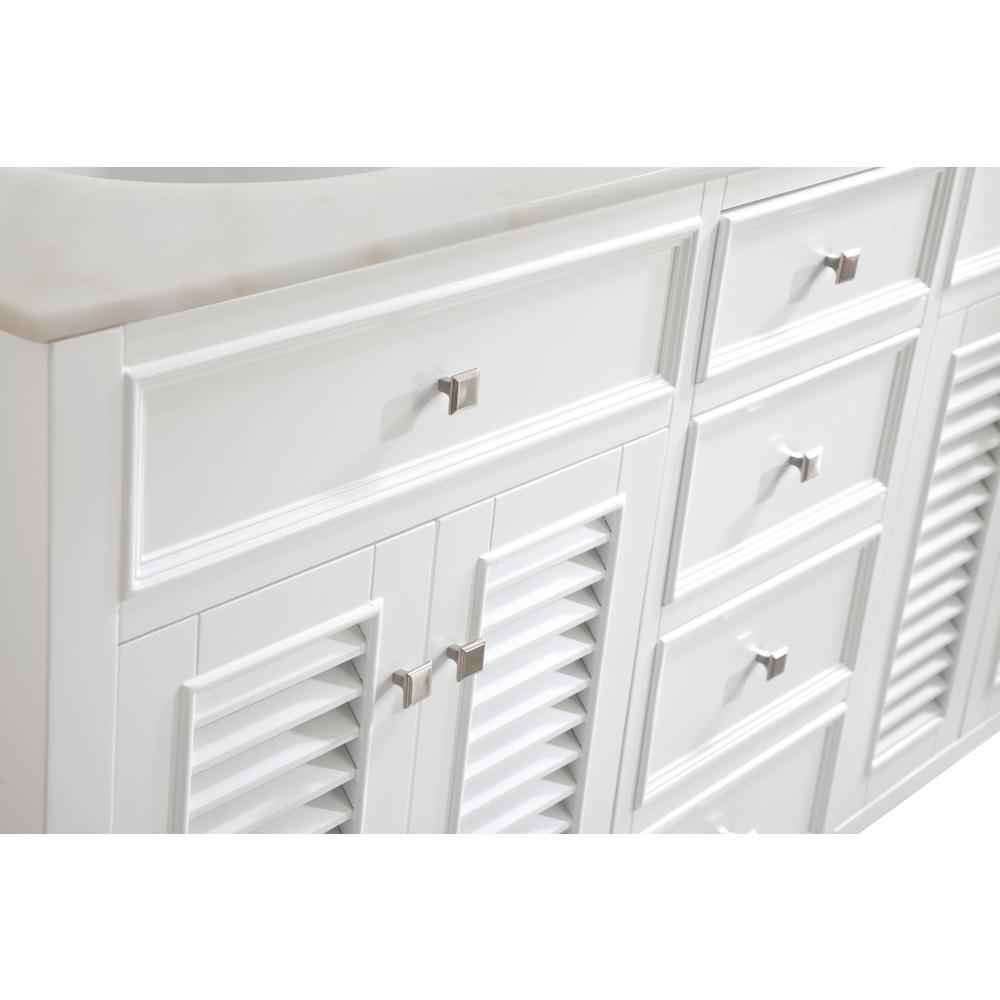 60 In. Double Bathroom Vanity Set In White. Picture 8