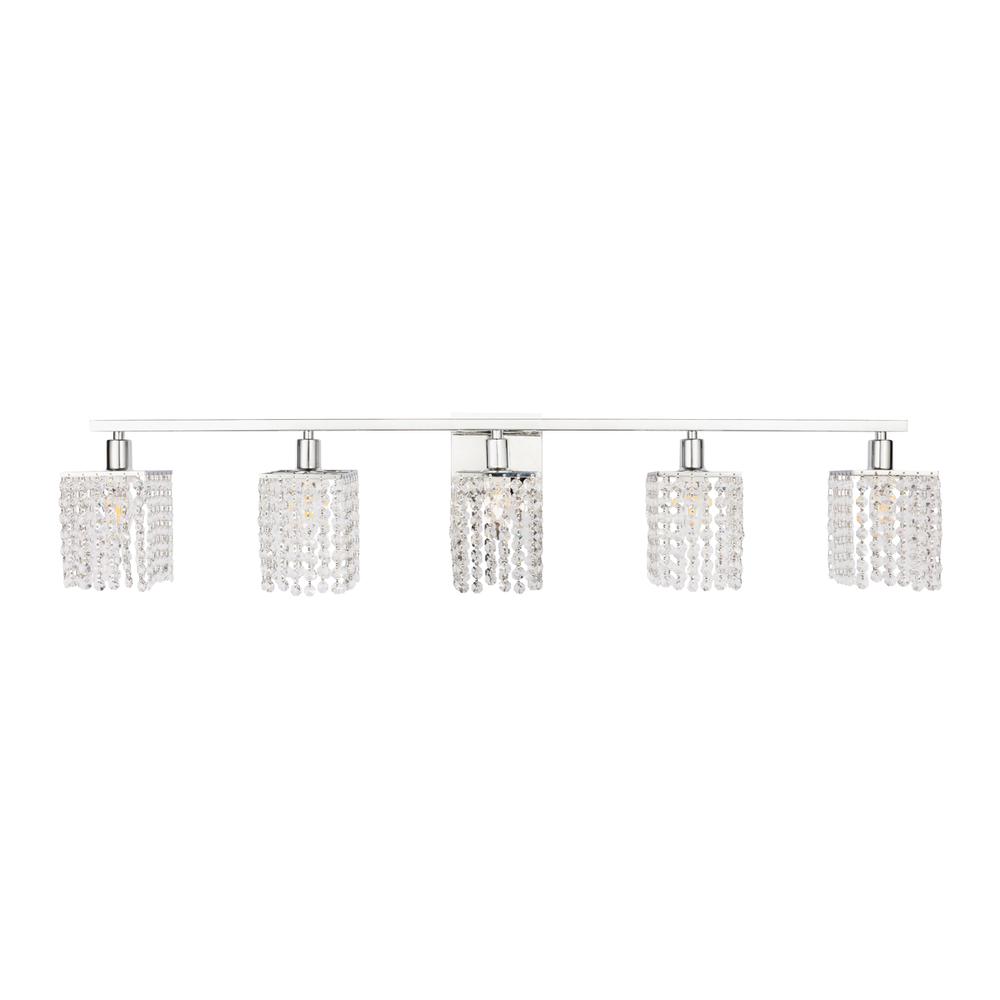 Phineas 5 Light Chrome And Clear Crystals Wall Sconce. Picture 2