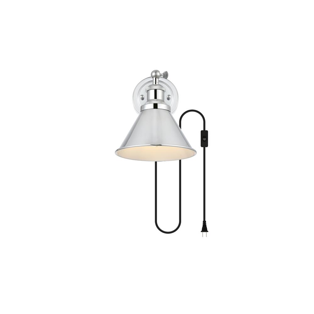Blaise 1 Light Chrome Plug In Wall Sconce. Picture 1