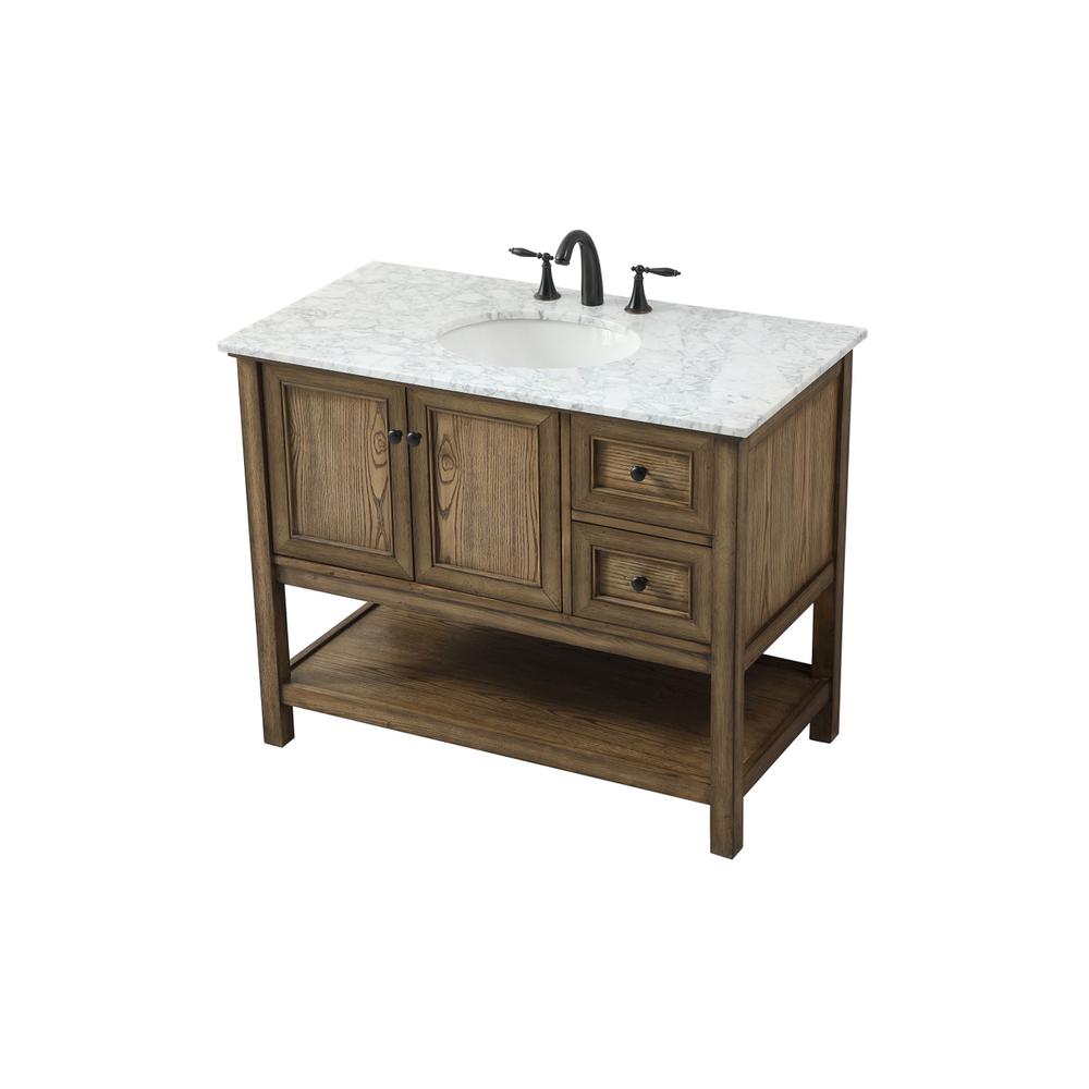 42 Inch Single Bathroom Vanity In Driftwood. Picture 7