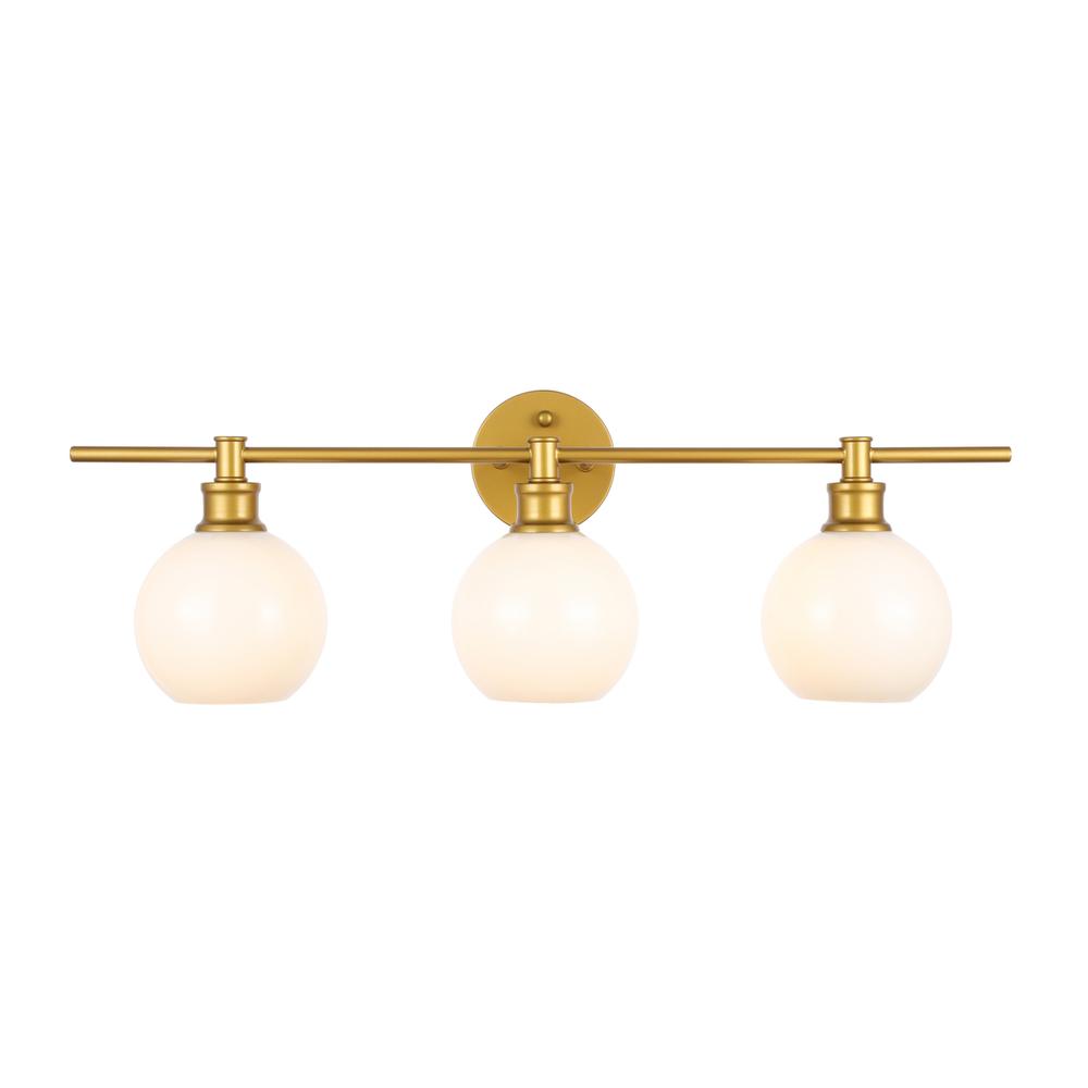 Collier 3 Light Brass And Frosted White Glass Wall Sconce. Picture 9