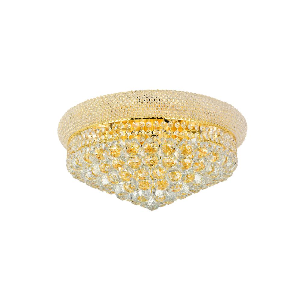 Primo 10 Light Gold Flush Mount Clear Royal Cut Crystal. Picture 6