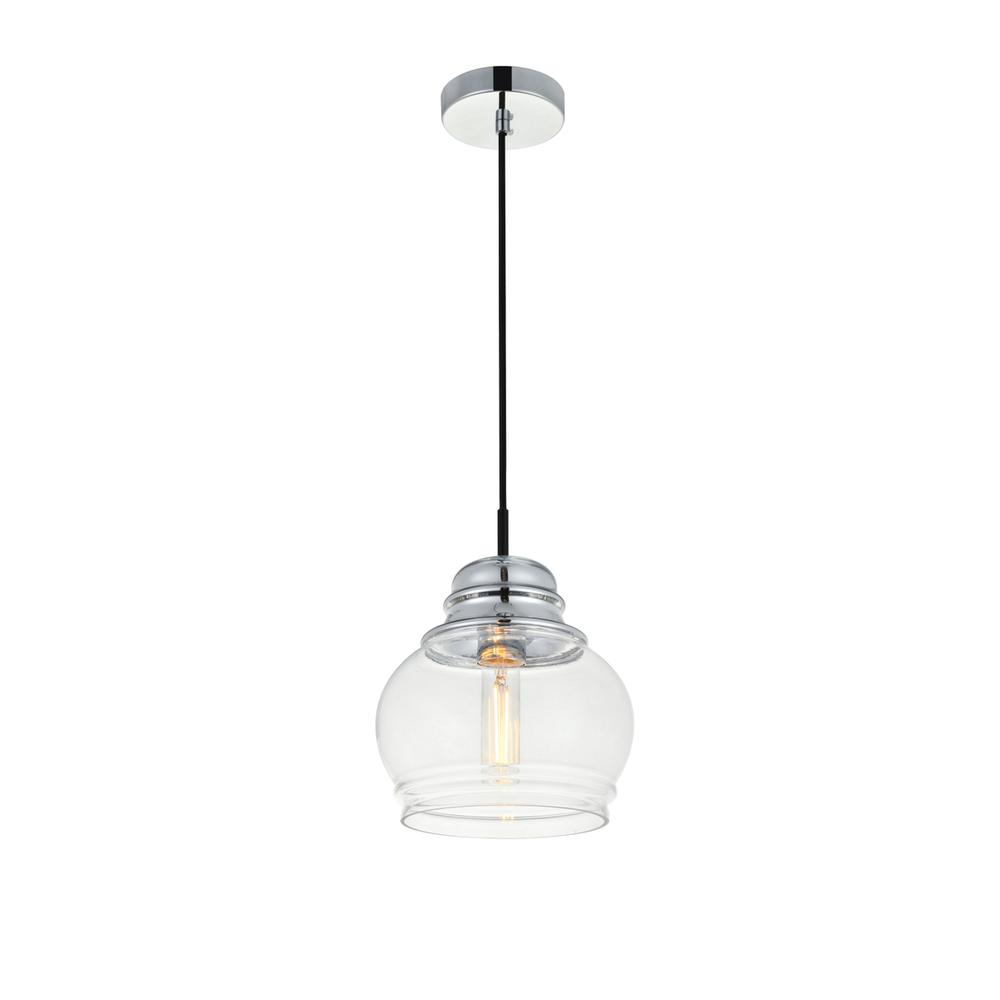 Kenna 1 Light Chrome Pendant With Clear Glass. Picture 2