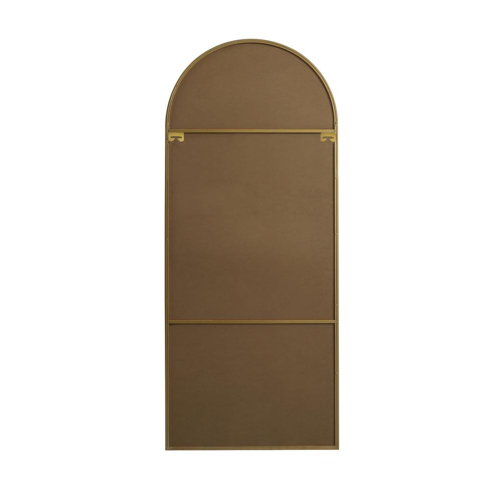 Metal Frame Arch Full Length Mirror 32X76 Inch In Brass. Picture 7