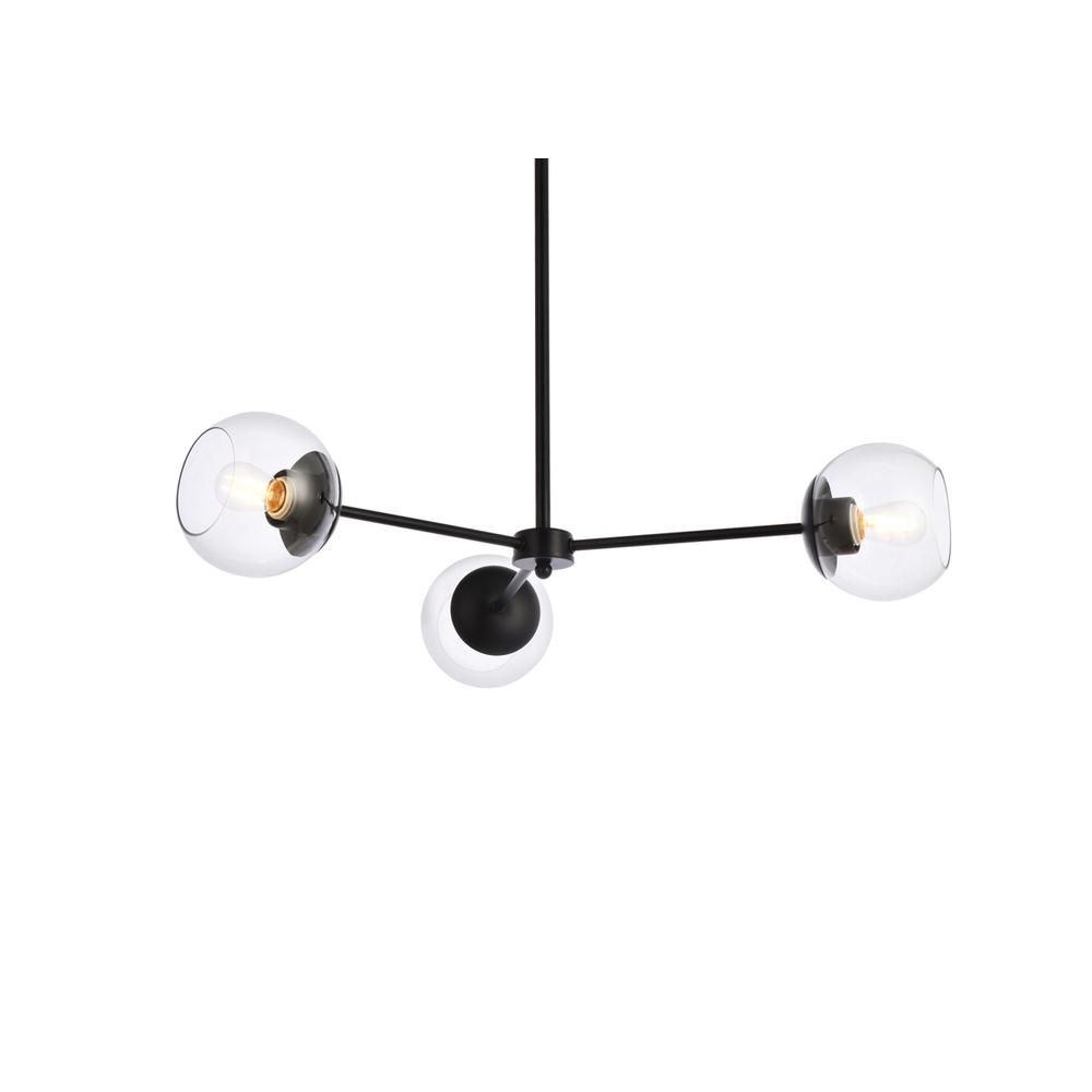 Briggs 32 Inch Pendant In Black With Clear Shade. Picture 2