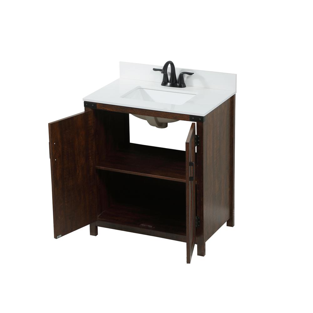 30 Inch Single Bathroom Vanity In Expresso With Backsplash. Picture 9