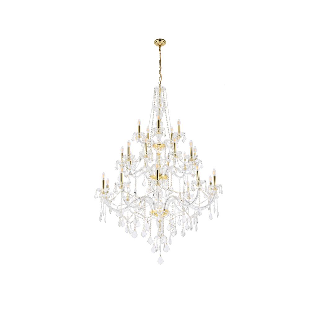 Verona 25 Light Gold Chandelier Clear Royal Cut Crystal. Picture 6