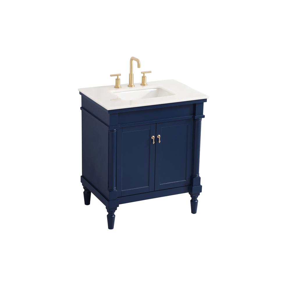 30 Inch Single Bathroom Vanity In Blue. Picture 8