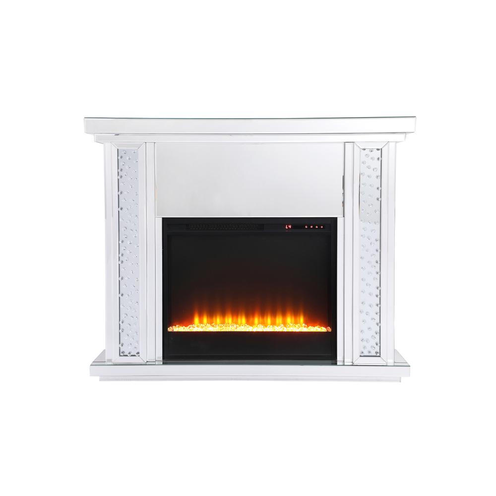 47.5 In. Crystal Mirrored Mantle With Crystal Insert Fireplace. Picture 1