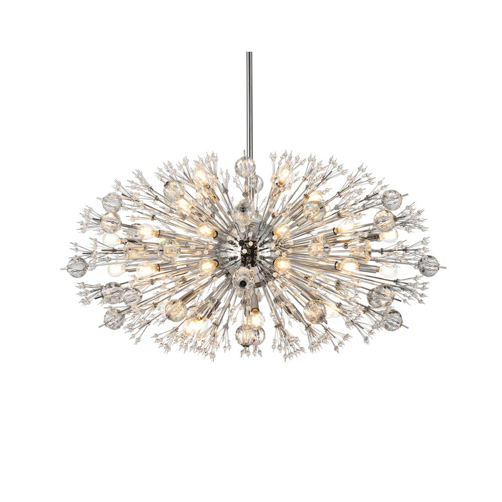 Vera 42 Inch Crystal Starburst Oval Pendant In Chrome. Picture 2