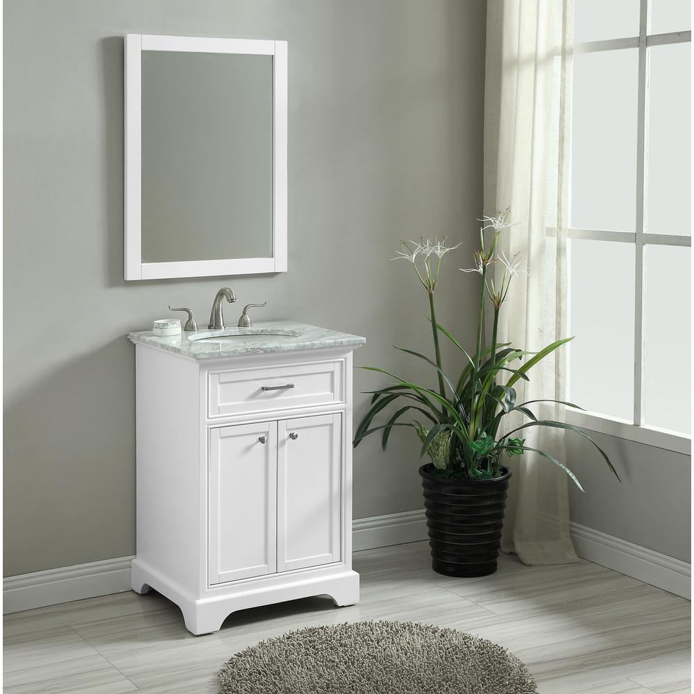24 In. Single Bathroom Vanity Set In White. Picture 9