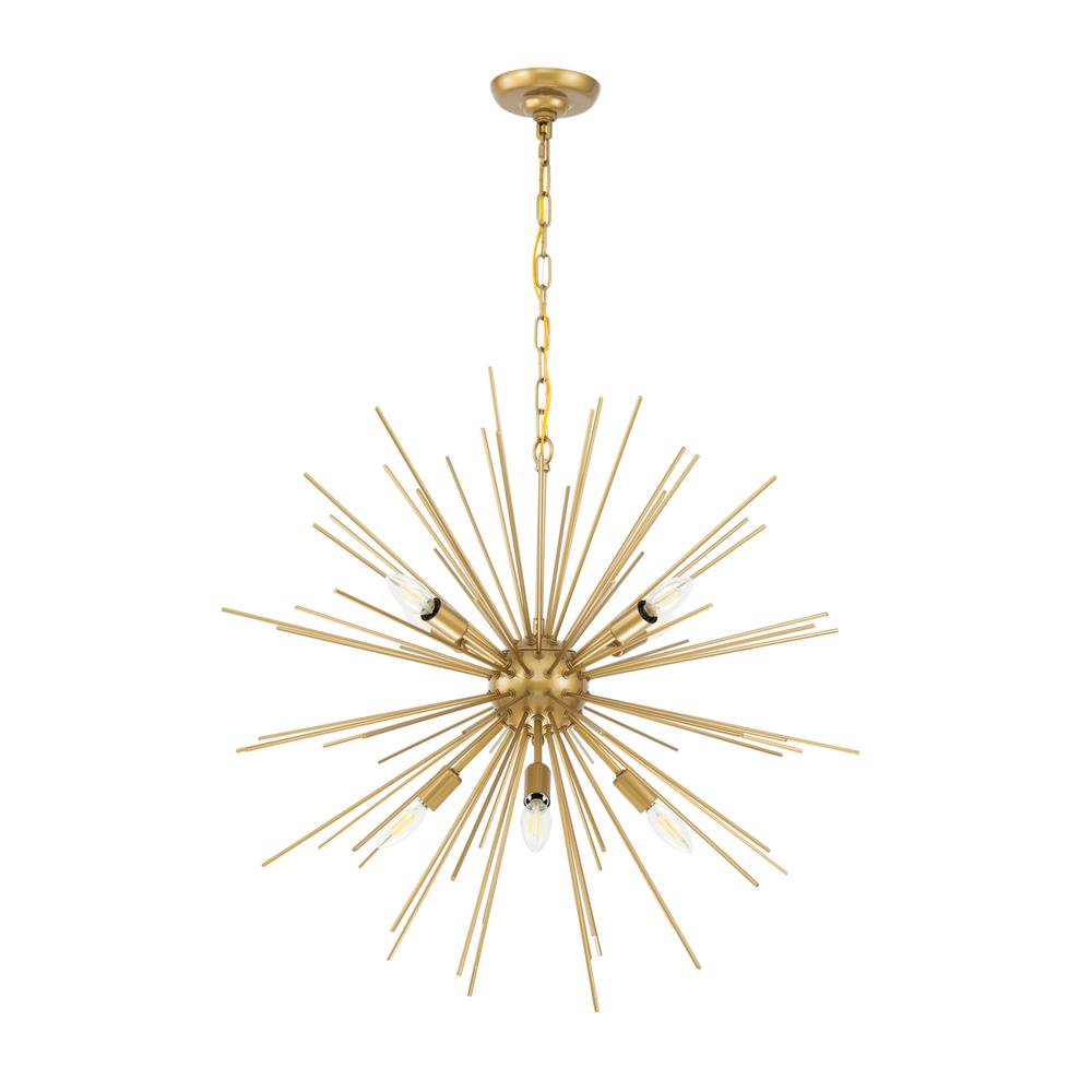 Timber 8 Light Brass Pendant. Picture 4