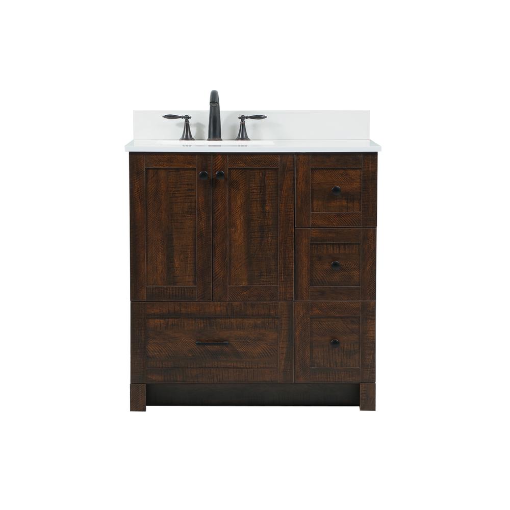 32 Inch Single Bathroom Vanity In Expresso With Backsplash. Picture 1