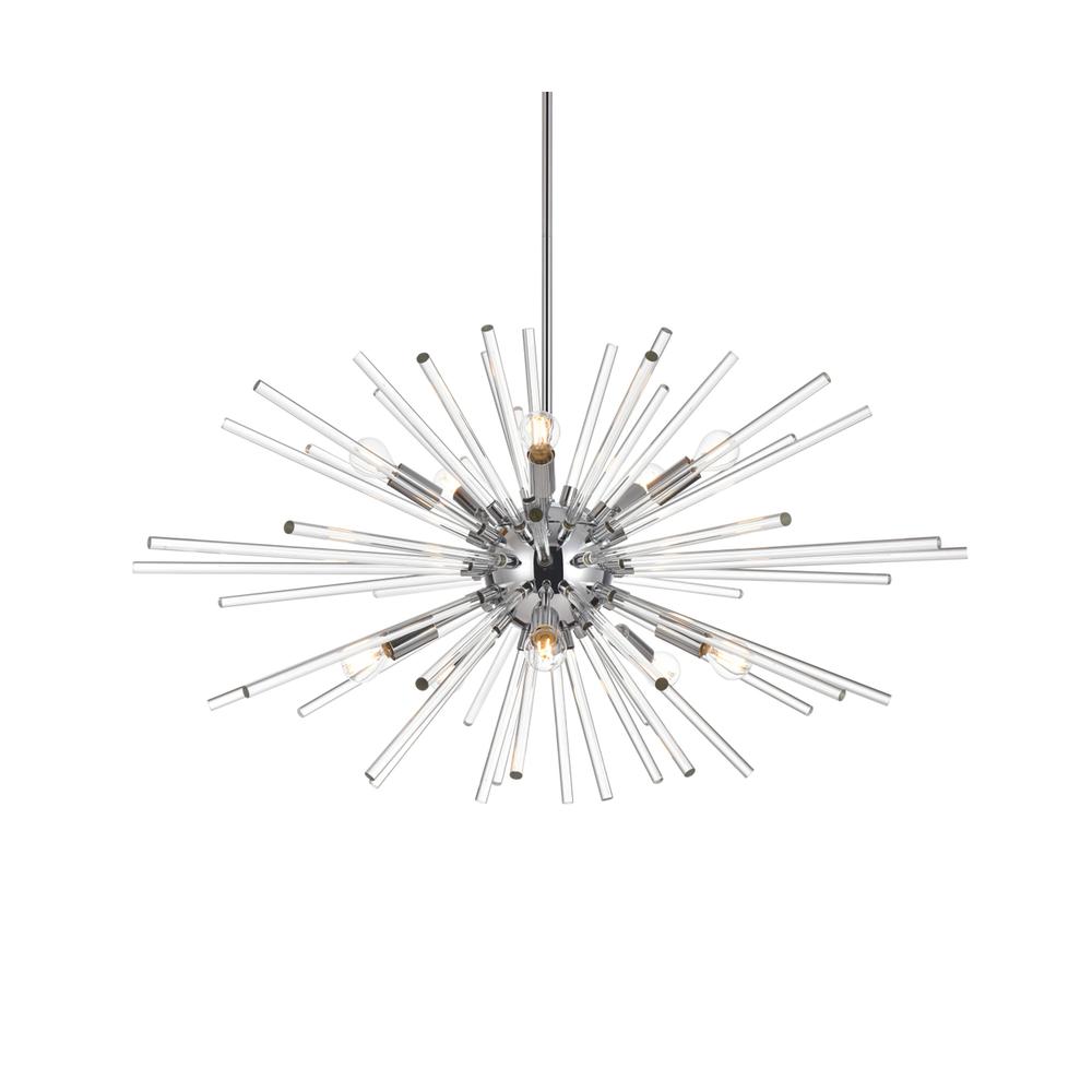 Sienna 32 Inch Crystal Rod Pendant In Chrome. Picture 2