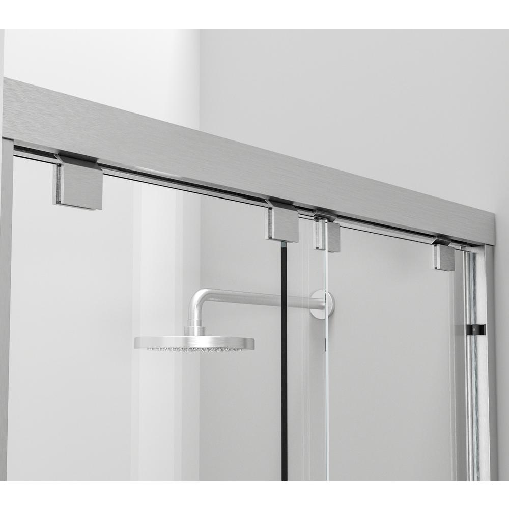 Semi-Frameless Shower Door 60 X 76 Brushed Nickel. Picture 5