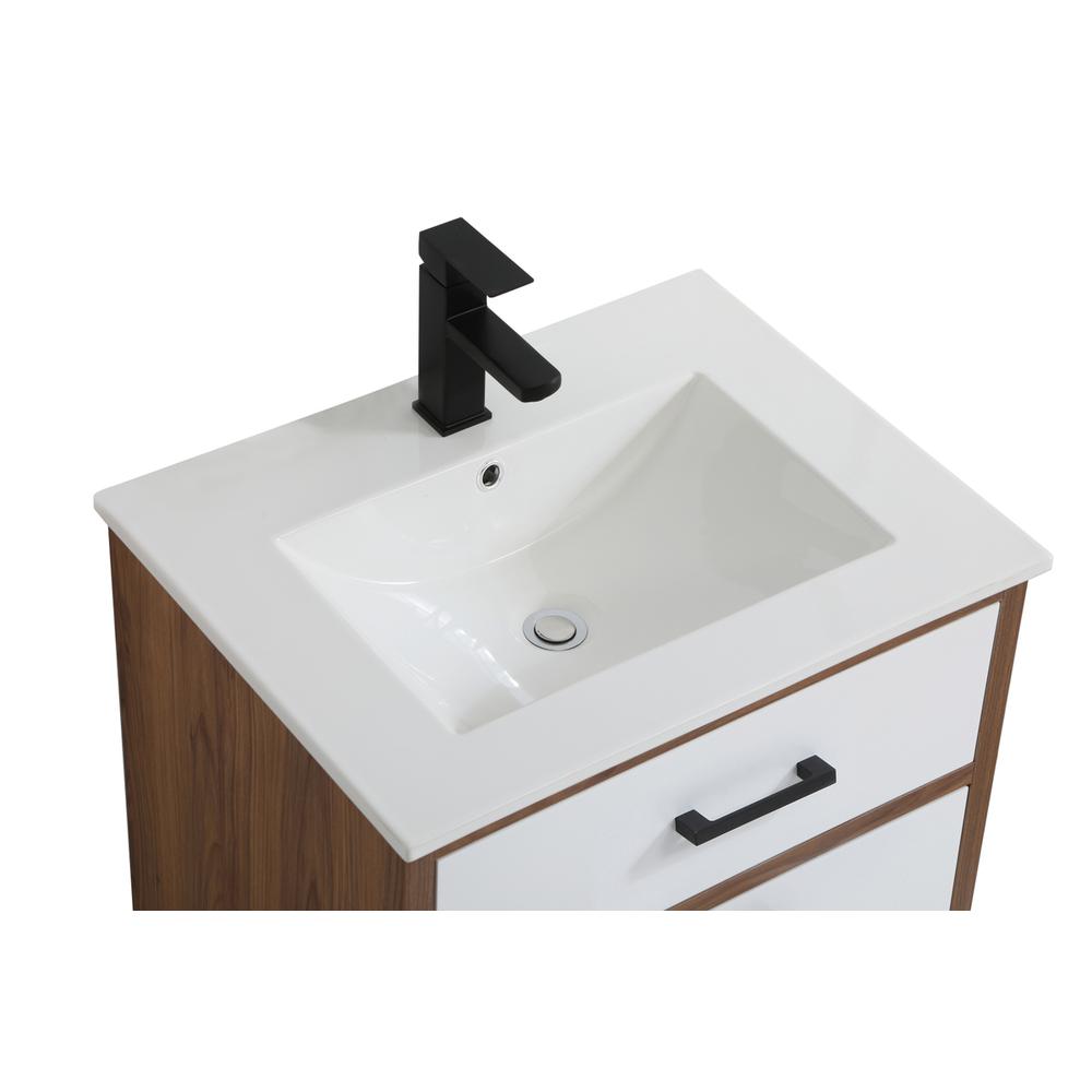 24 Inch Bathroom Vanity In Matte White. Picture 9