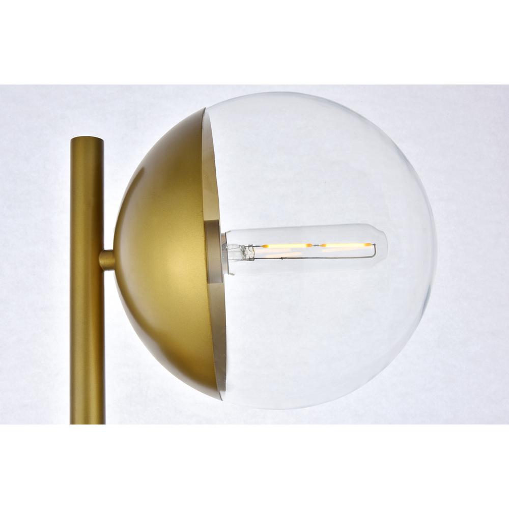 Eclipse 3 Lights Brass Floor Lamp With Clear Glass. Picture 3